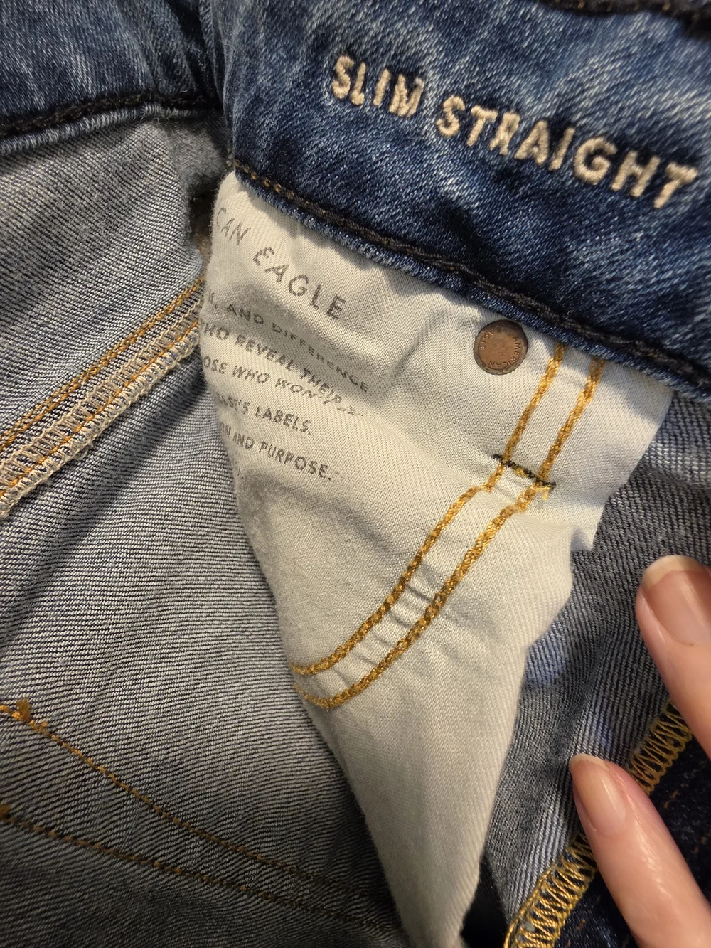 American Eagle Outfitters Distressed Light Blue Slim Straight Jeans